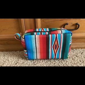 Serape Faux leather cosmetic case